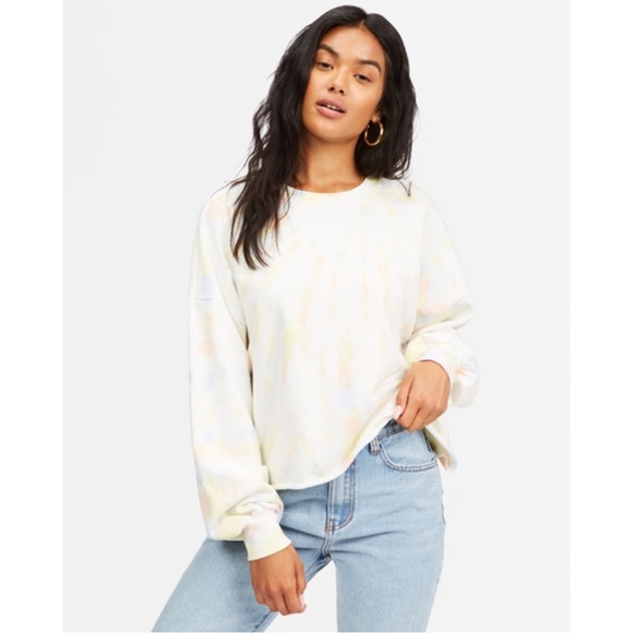 Billabong Dreamy Hues Tie Dye Crewneck Cropped Sweatshirt - Picture 4 of 10